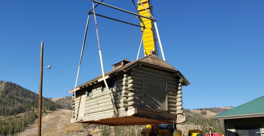 Cabin being lifted