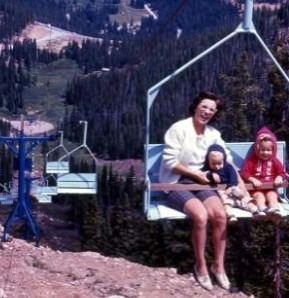 Family riding the original Garfield Lift in the 1960's
